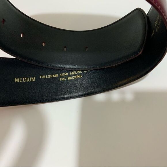 Liz Clairborne Belt red wide with accents on buckle full grain leather Medium - Picture 7 of 11